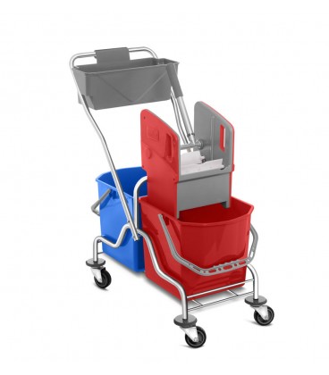 Dviejų talpų valymo vežimėlis 2x25L