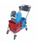 Dviejų talpų valymo vežimėlis, 2x18L
